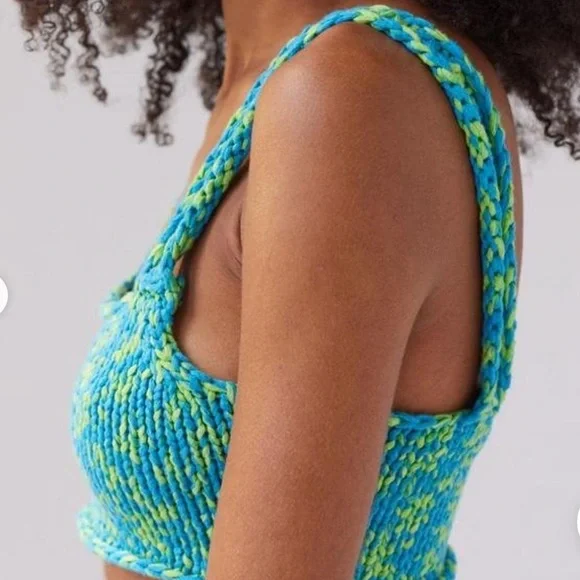Urban Outfitters Blue & Green Knit Tank Top - Picture 2 of 5